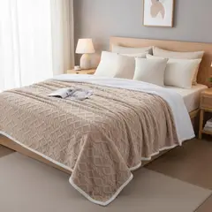 GENERICO - Frazada Con Chiporro Polar 1.5 Plazas Medida 150x200cm - Beige - 1,5 Plazas