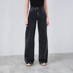 RAINDOOR - Pantalón Wide Leg Strass Black