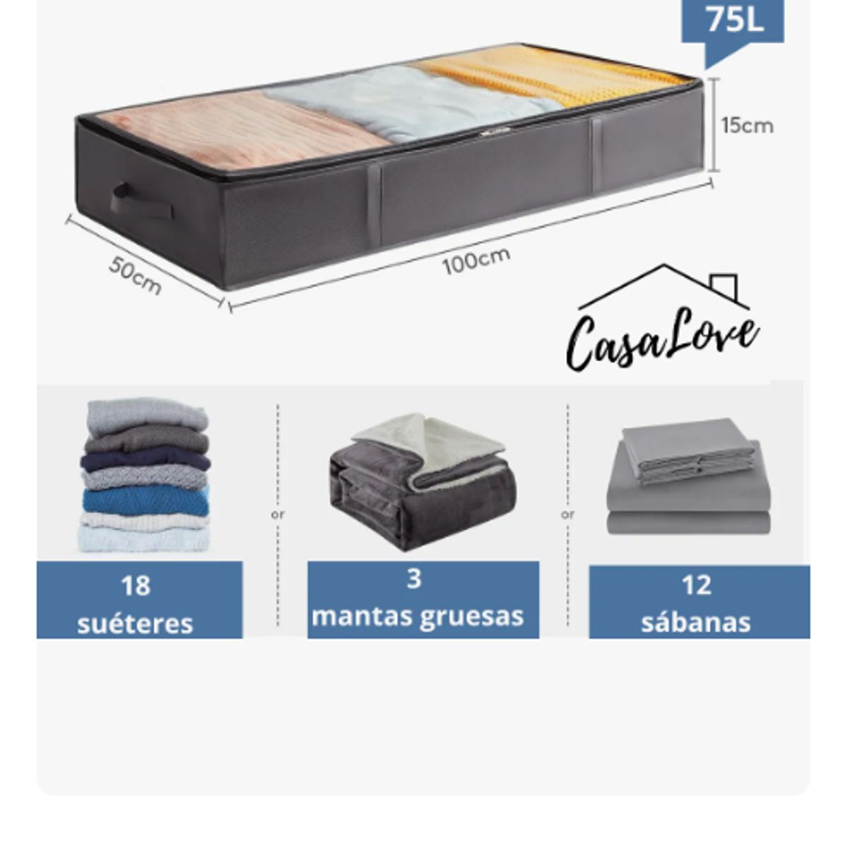 GENERICO - Organizador De Ropa Bajo Cama