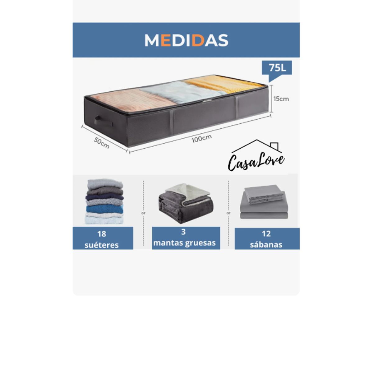 GENERICO - Organizador De Ropa Bajo Cama