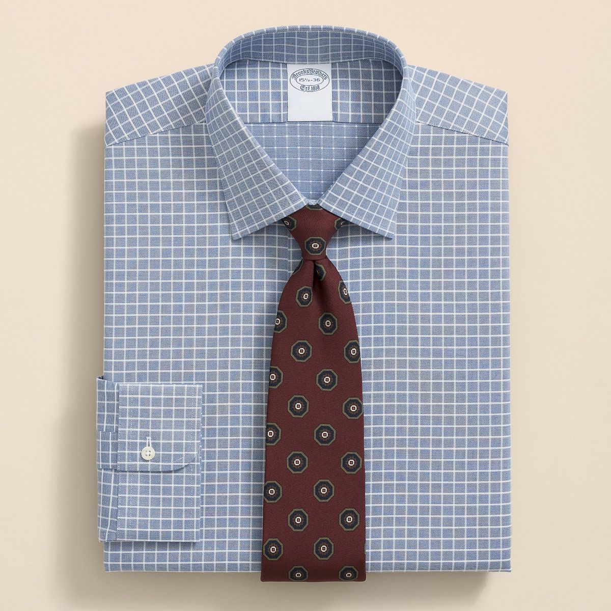 BROOKS BROTHERS - Camisa Hombre Ni Supima Dobby Graph Slim Azul Brooks Brothers