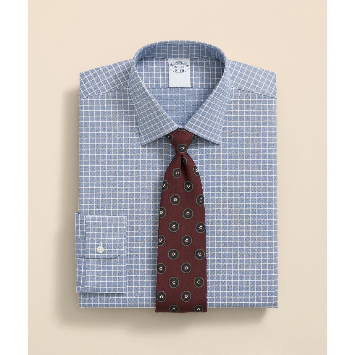 BROOKS BROTHERS - Camisa Hombre Ni Supima Dobby Graph Slim Azul Brooks Brothers