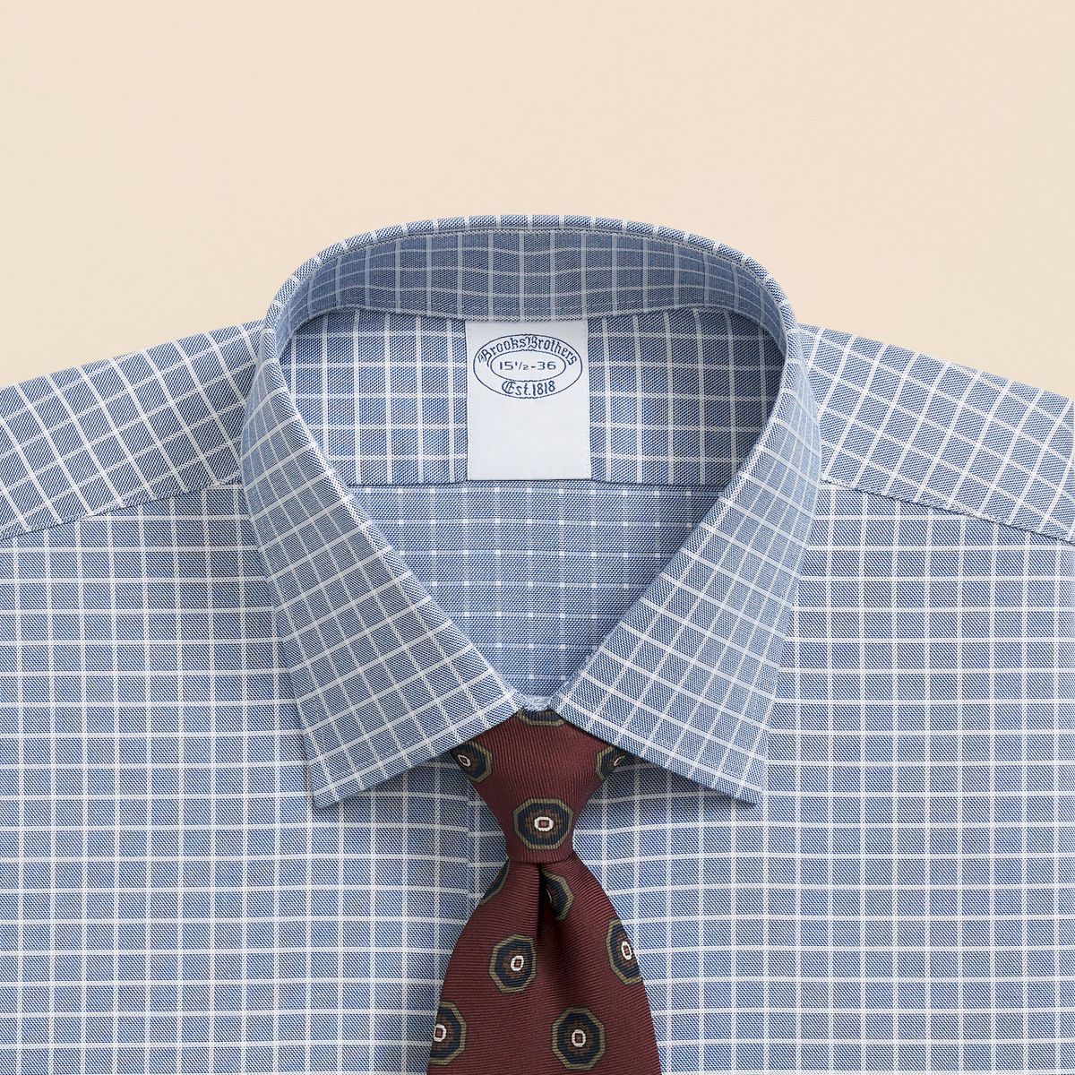 BROOKS BROTHERS - Camisa Hombre Ni Supima Dobby Graph Slim Azul Brooks Brothers