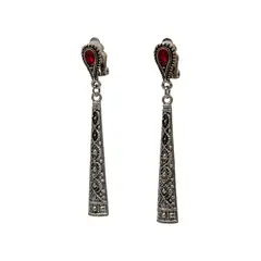 BIJOUTERIA LB20 SPA - Aros Clip De Fantasía Sin Perforación Colgante D16 - Rojo