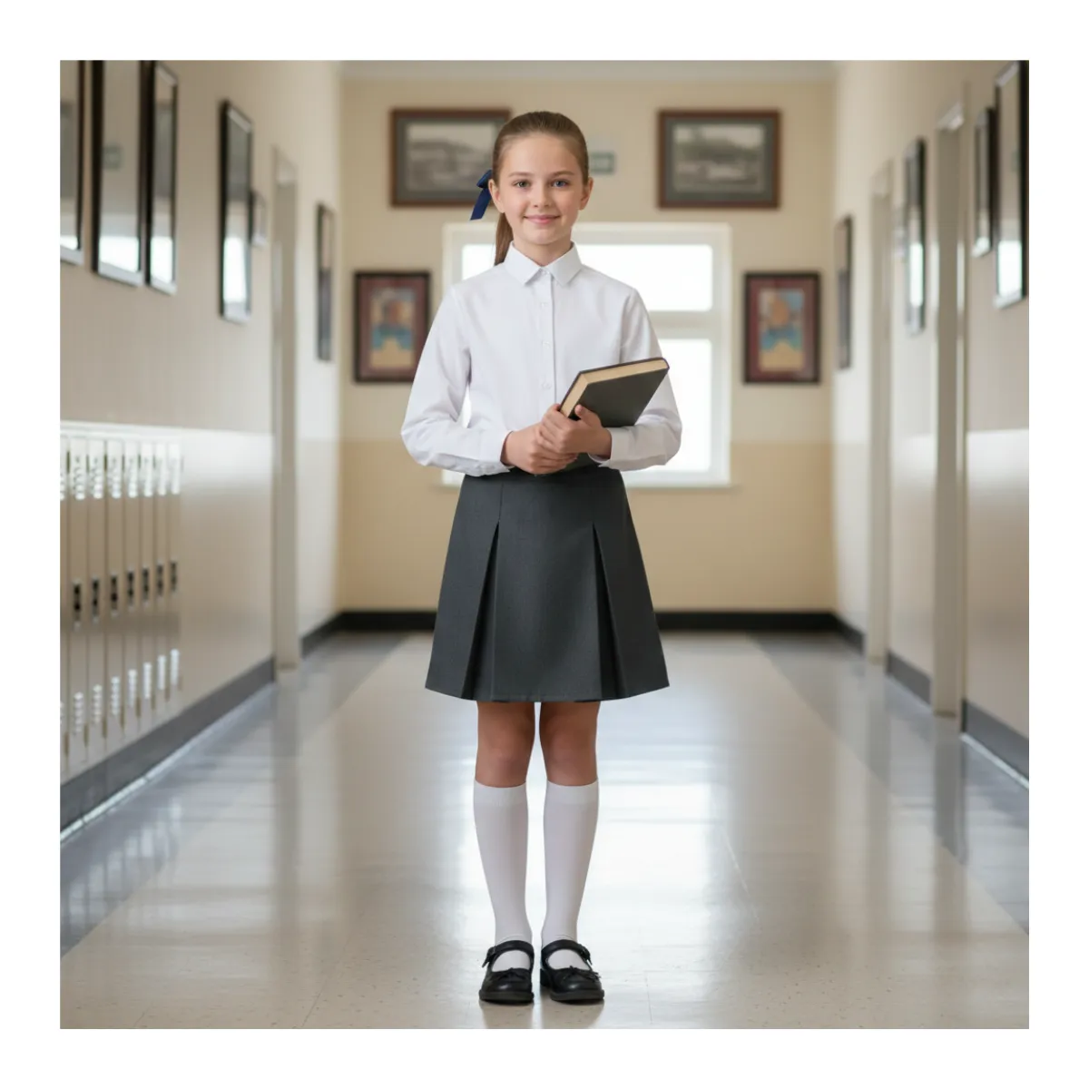 EKOL TACTICA MILITAR - Falda Colegio Niña Juvenil Gris Clásica Confección Nacional