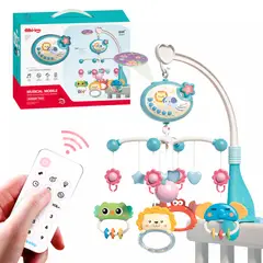 GENERICO - Móvil Bebé Musical Y Proyector De Luces 360 Para Cuna Celeste