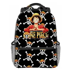 GENERICO - Mochila Escolar Diseño One Piece Monkey D Luffy Anime Negro