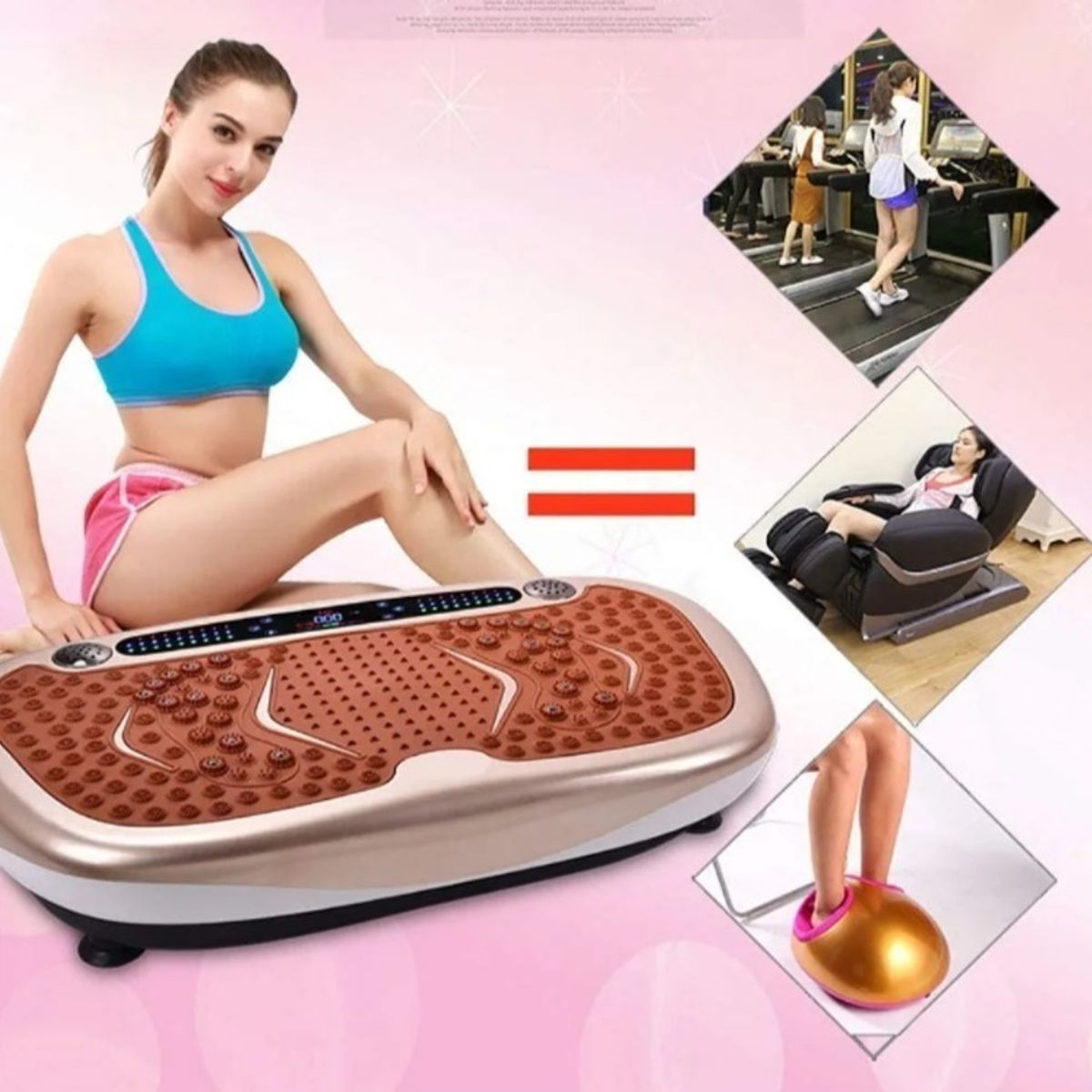 GENERICO - Masajedor Plataforma Vibratoria Bandas Bluetooth 120 Nivel