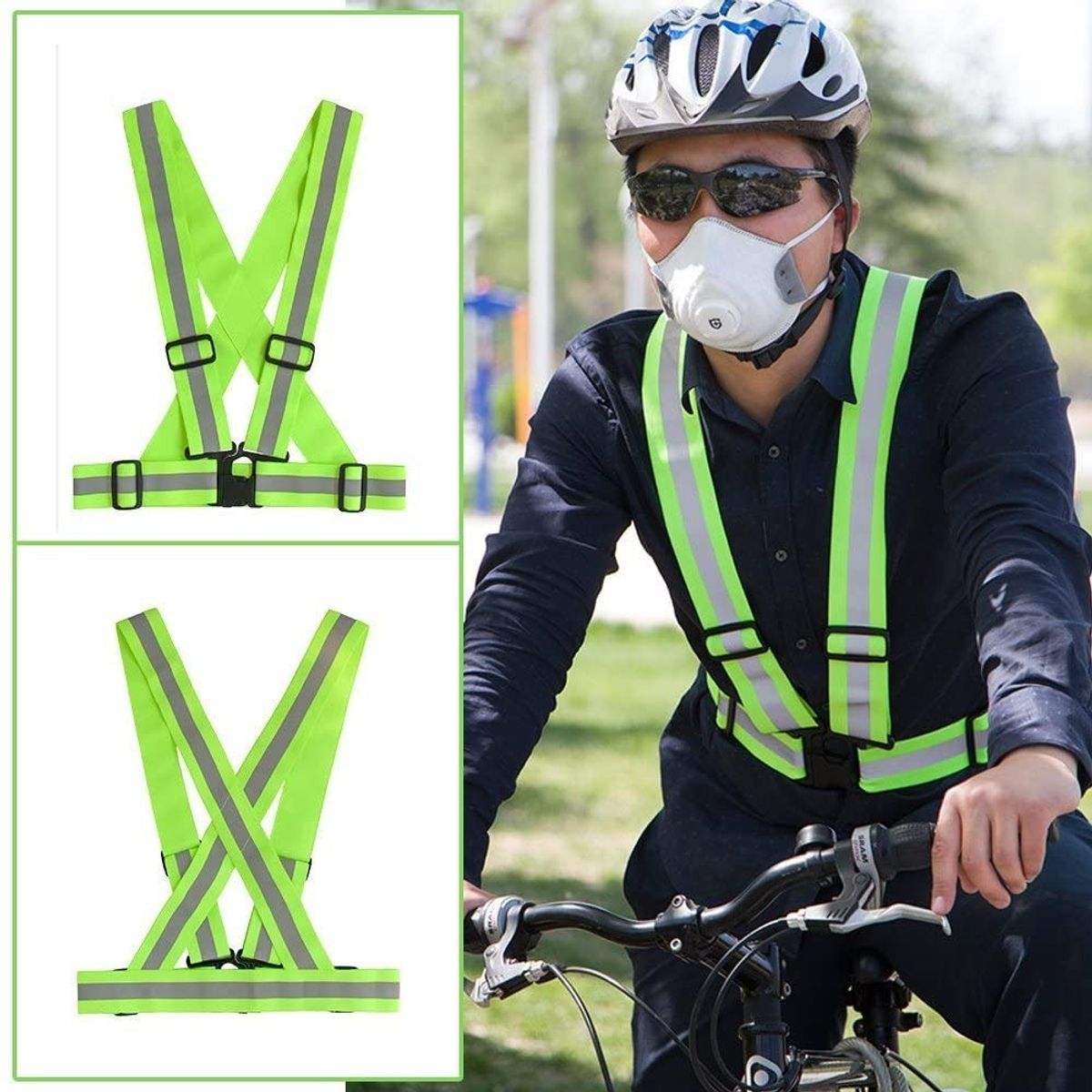GENERICO - Arnés Elástico Con Reflectante Ajustable Bicicleta Running