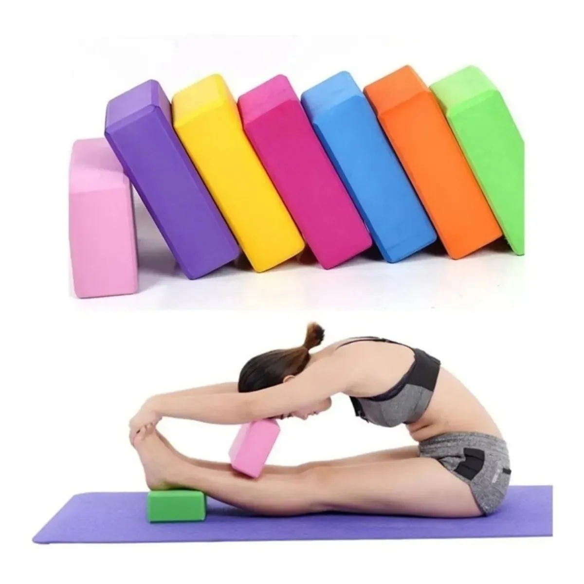 GENERICO - Fitness Yoga Ladrillo Goma Eva Bloque Pilates Deporte 180g