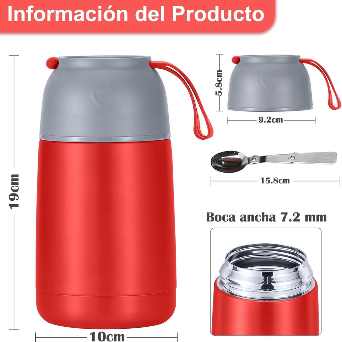 GENERICO - Termo De Comida Acero Inoxidable De 650ml + Cuchara
