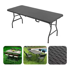 GENERICO - Mesa Plegable Tipo Maleta 180 Mts Portatil Terraza Rattan
