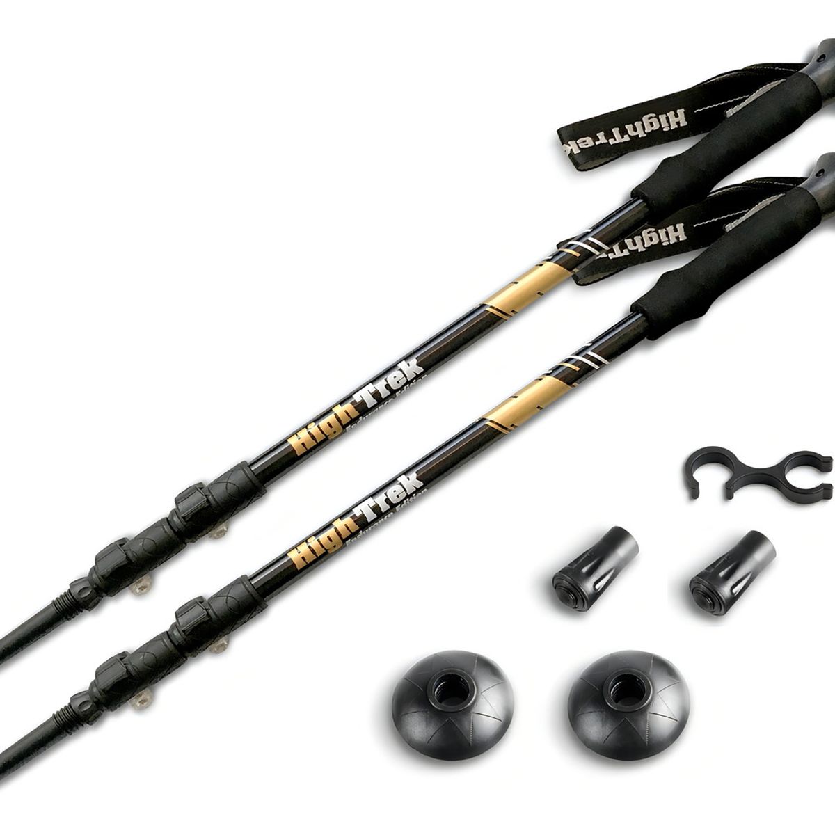 GENERICO - Bastones De Trekking Set De 2 Plegables Aluminio Color Negro - 265096