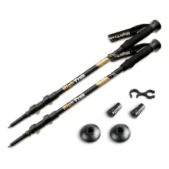 GENERICO - Bastones De Trekking Set De 2 Plegables Aluminio Color Negro - 265096