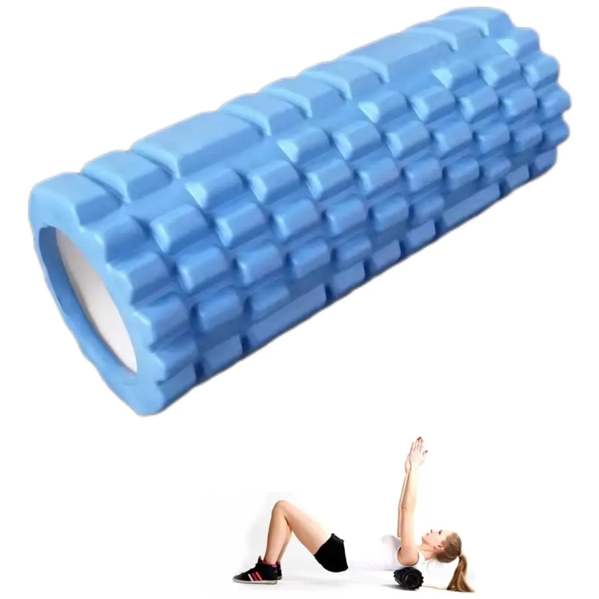 GENERICO - Rodillo Resina Yoga Masaje Elongación Texturado Ejercicio