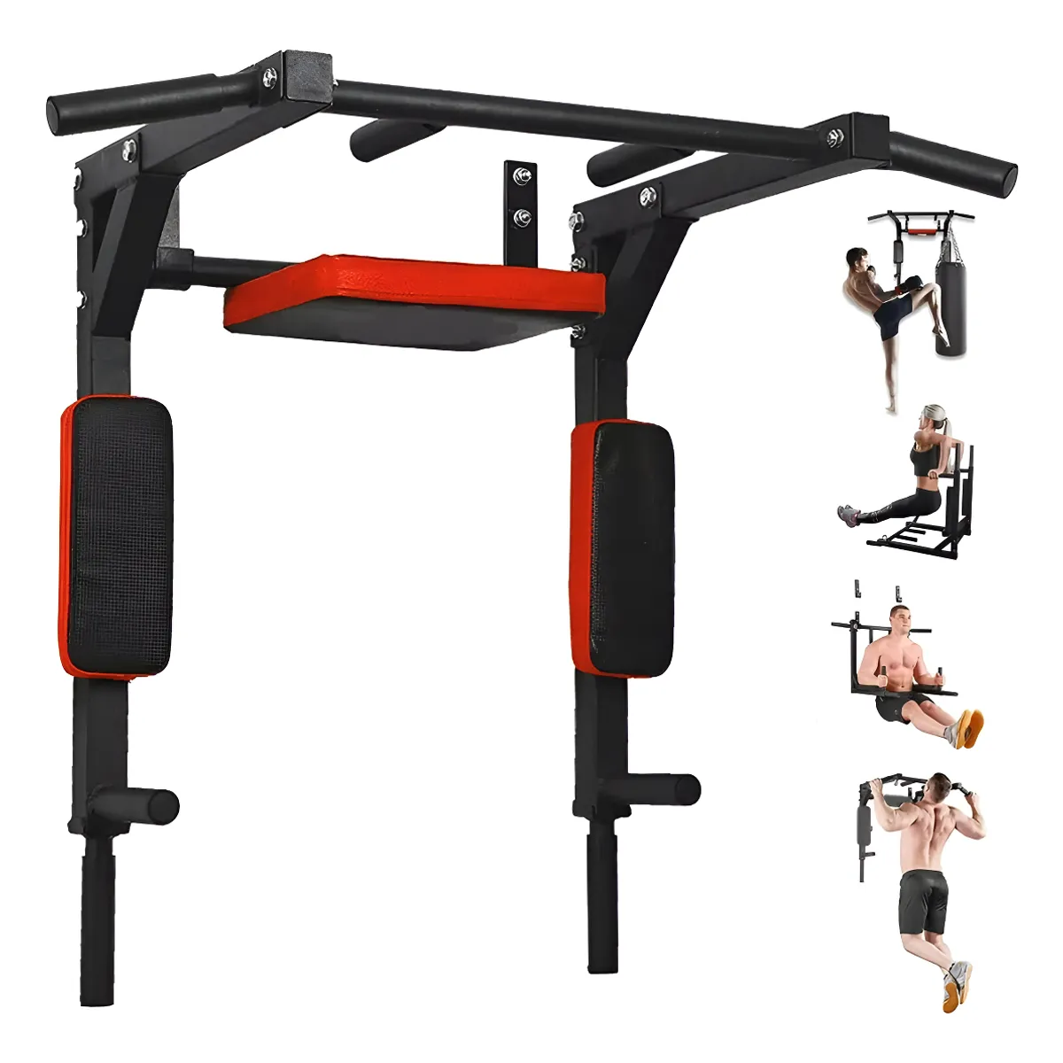 GENERICO - Barra Push Up Ejercicios Multifuncional Pared Gym 8en1 Color NEGRO - 237095