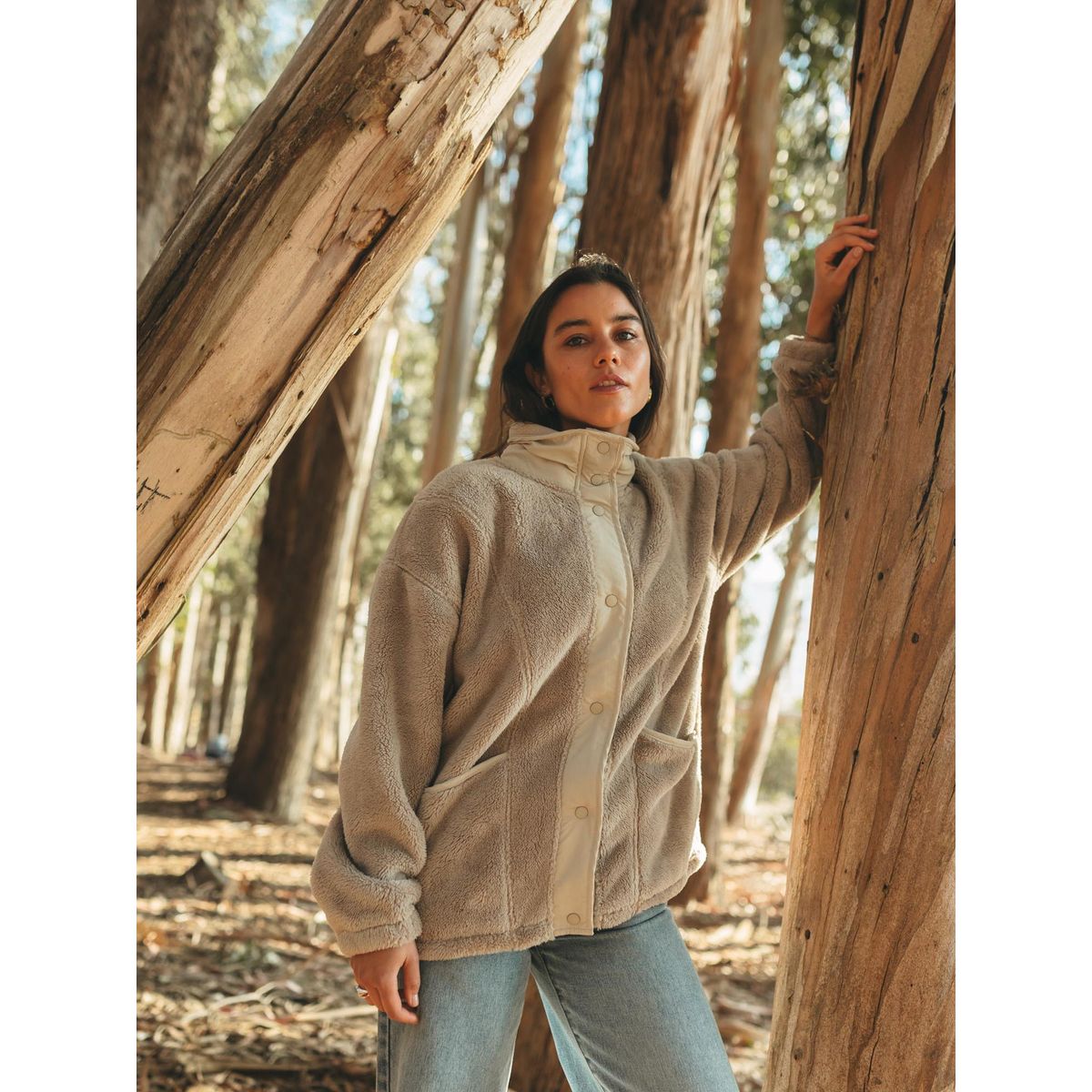MAUI AND SONS - Poleron Pyron Beige Mujer Maui And Sons
