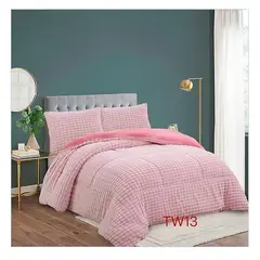 GENERICO - Cobertor de invierno de Plush y Chiporro 2 Plazas GS Rosado Cuadrille