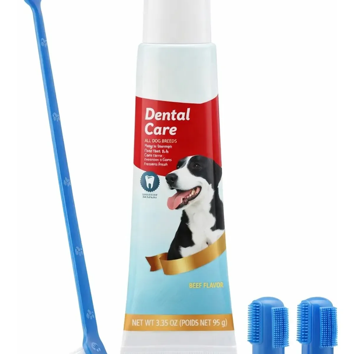 GENERICO - x2 Cepillo Y Pasta De Dientes Perro Pasta Dientes Mascotas Carne