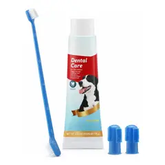 GENERICO - X2 Cepillo Y Pasta De Dientes Perro Pasta Dientes Mascotas Carne
