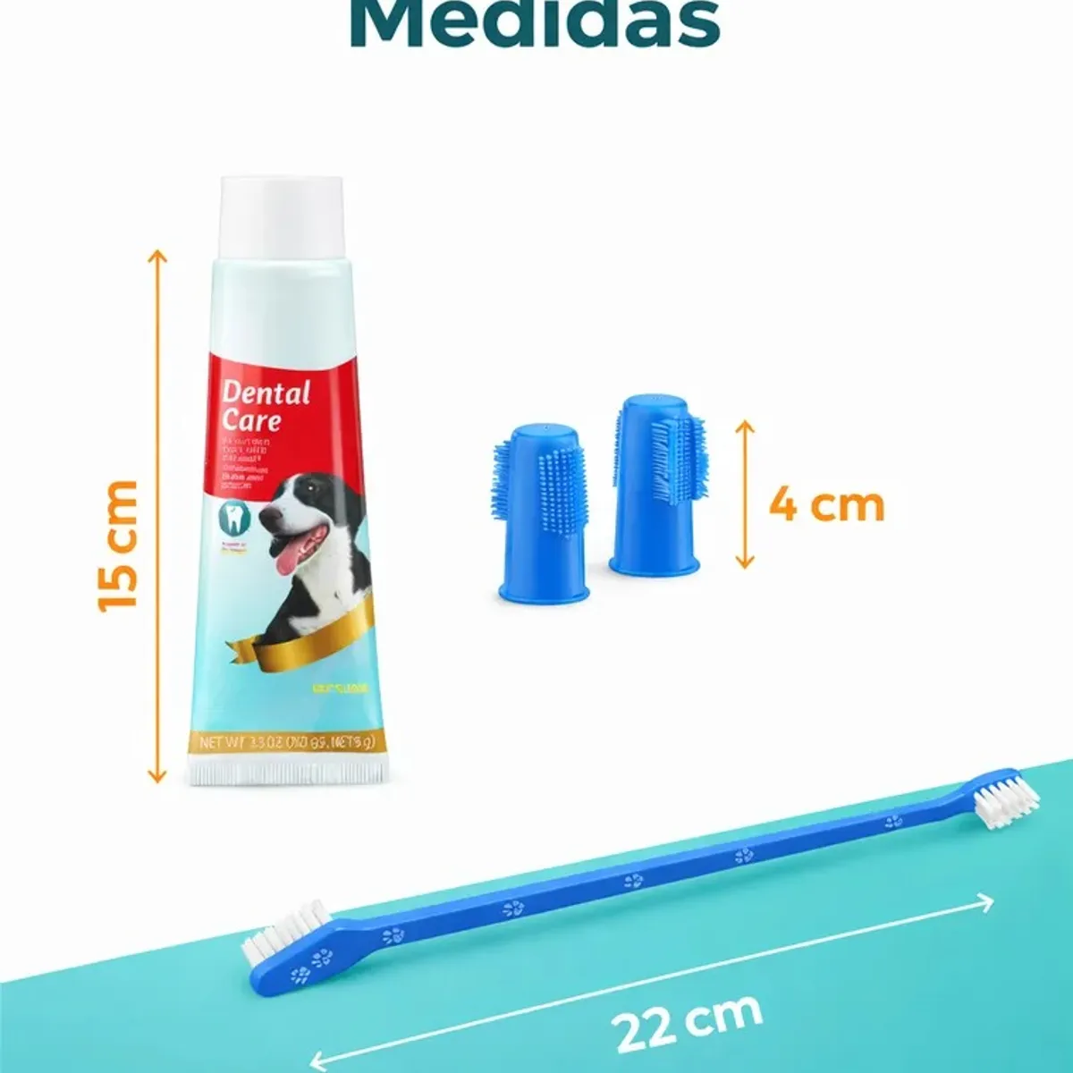 GENERICO - x2 Cepillo Y Pasta De Dientes Perro Pasta Dientes Mascotas Carne