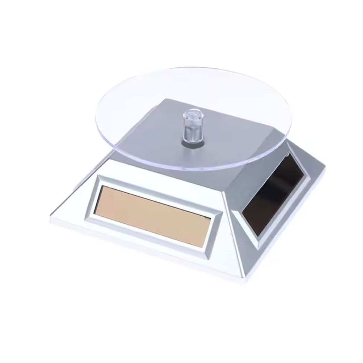 GENERICO - Exhibidor Giratorio Solar 360° Plata  Base para Joyas Relojes y Productos