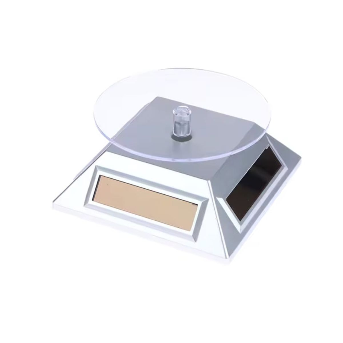 GENERICO - Exhibidor Giratorio Solar 360° Plata  Base para Joyas Relojes y Productos