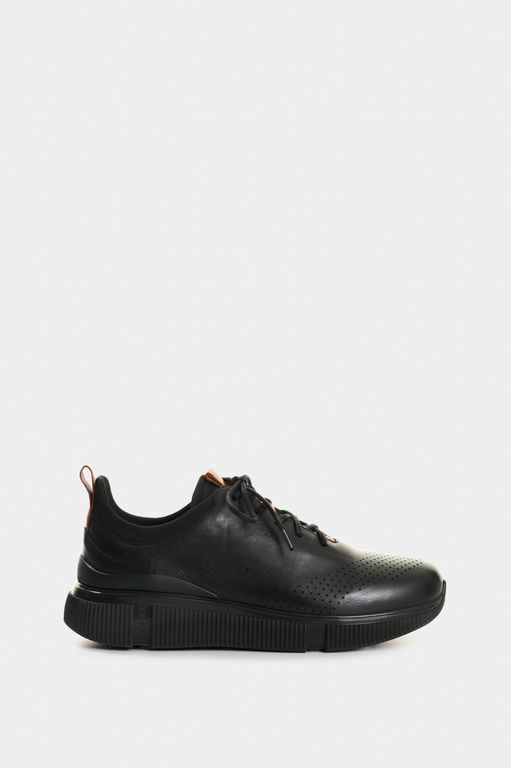 Vélez Zapatos De Cordón Cuero Hombre Aria Negro