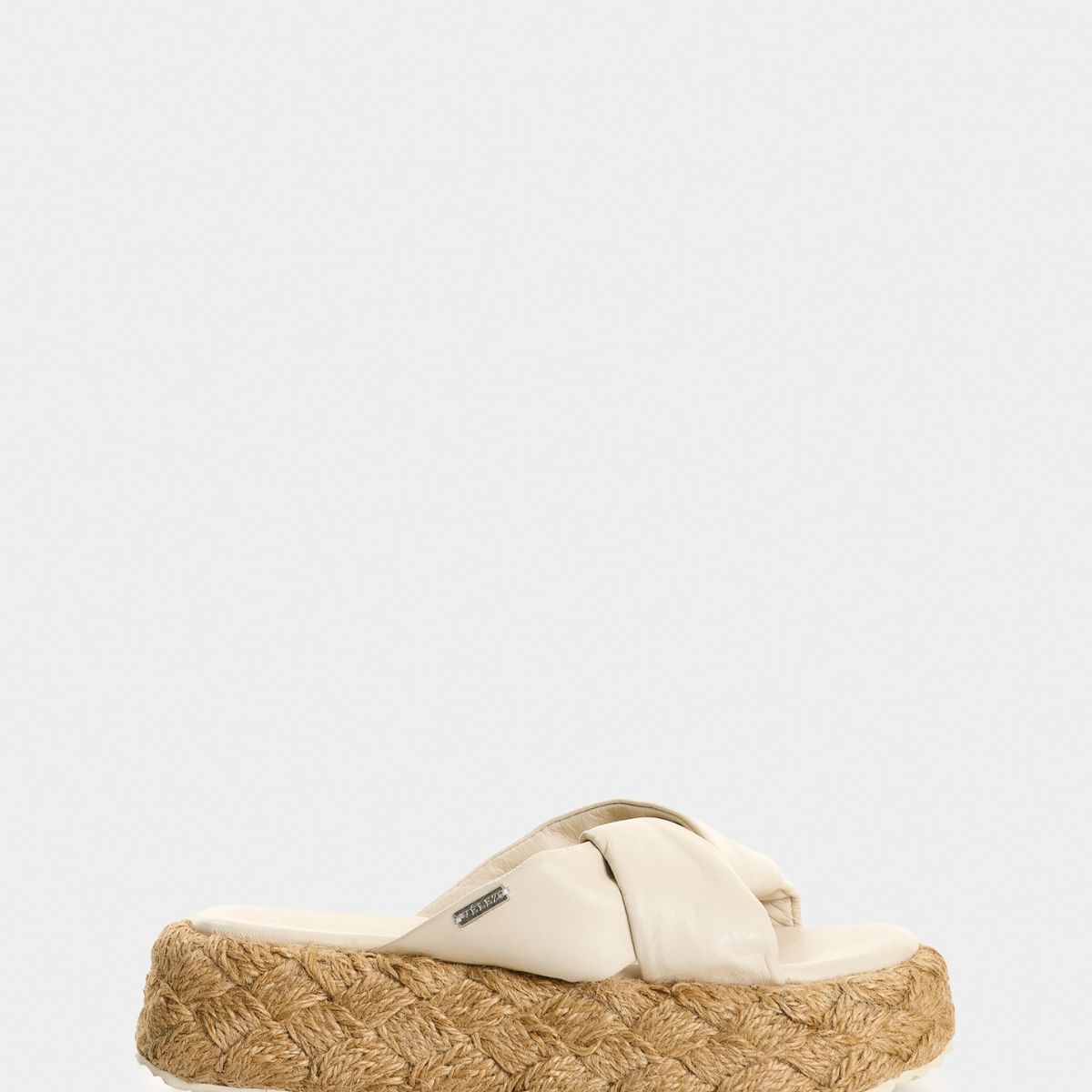 VELEZ - Vélez Sandalia Plataforma Cuero Y Yute Mujer Ivory Blanco