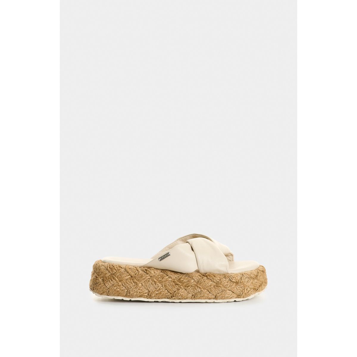 VELEZ - Vélez Sandalia Plataforma Cuero Y Yute Mujer Ivory Blanco