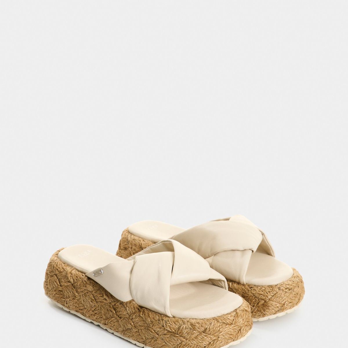 VELEZ - Vélez Sandalia Plataforma Cuero Y Yute Mujer Ivory Blanco