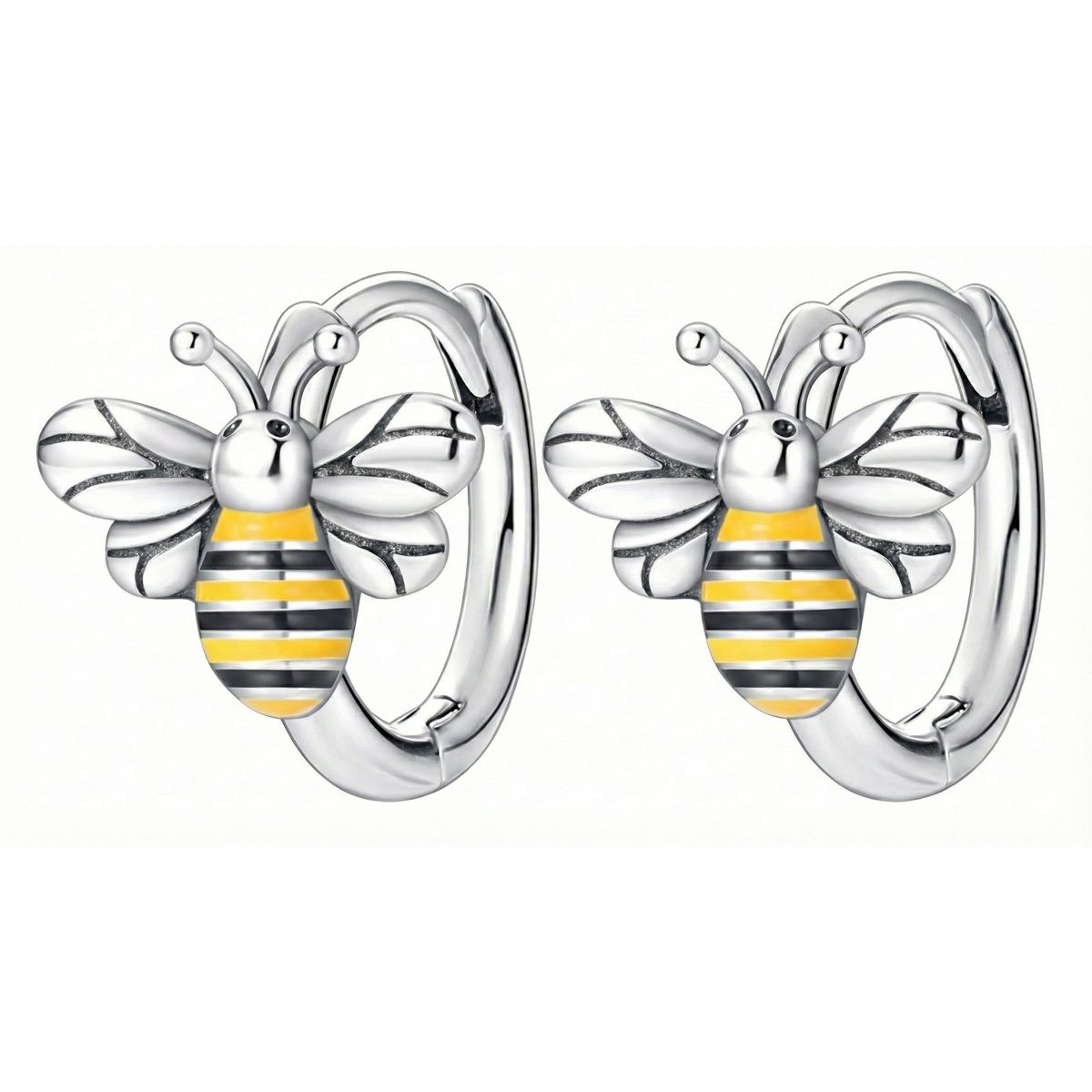 TODOJOYAS - Aros Plata 925 Abeja Argolla 14mm