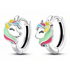 TODOJOYAS - Aros Plata 925 Unicornio Argolla 14mm