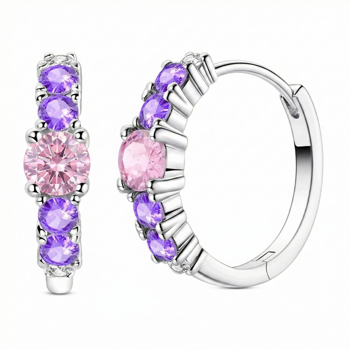 TODOJOYAS - Aros Argollas Circones Morados y Rosados 20mm