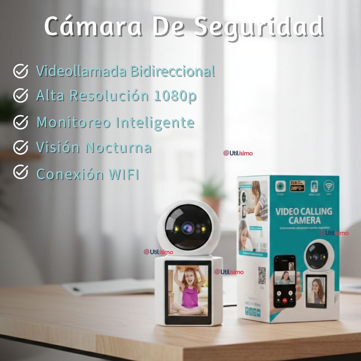 LINE - Cámara De Seguridad Wifi Videollamada Bidireccional 1080p