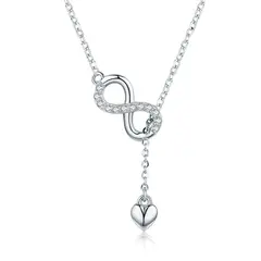 TODOJOYAS - Collar Plata 925 Infinito y Corazón Plateado