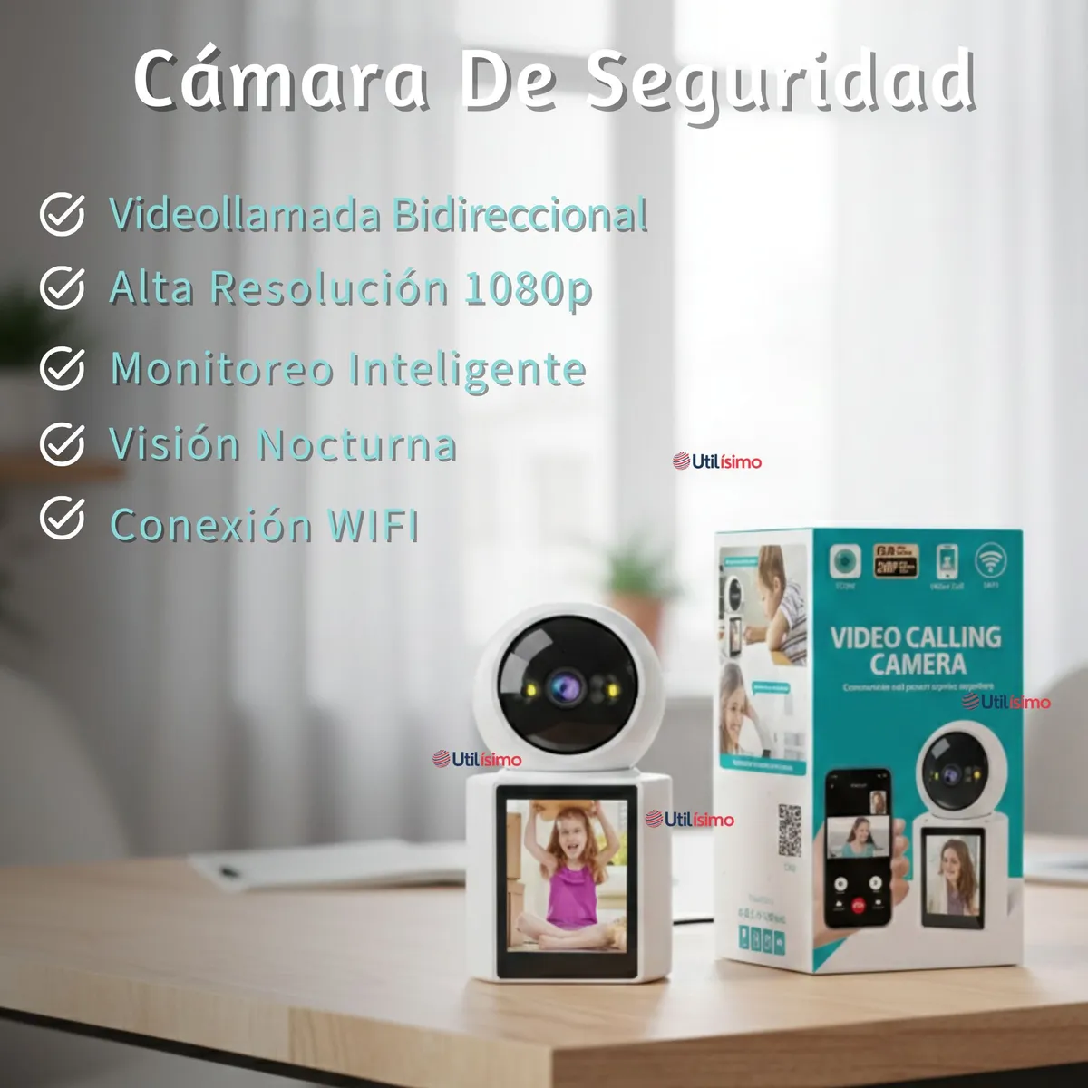 LINE - Cámara De Seguridad Wifi Videollamada Bidireccional 1080p