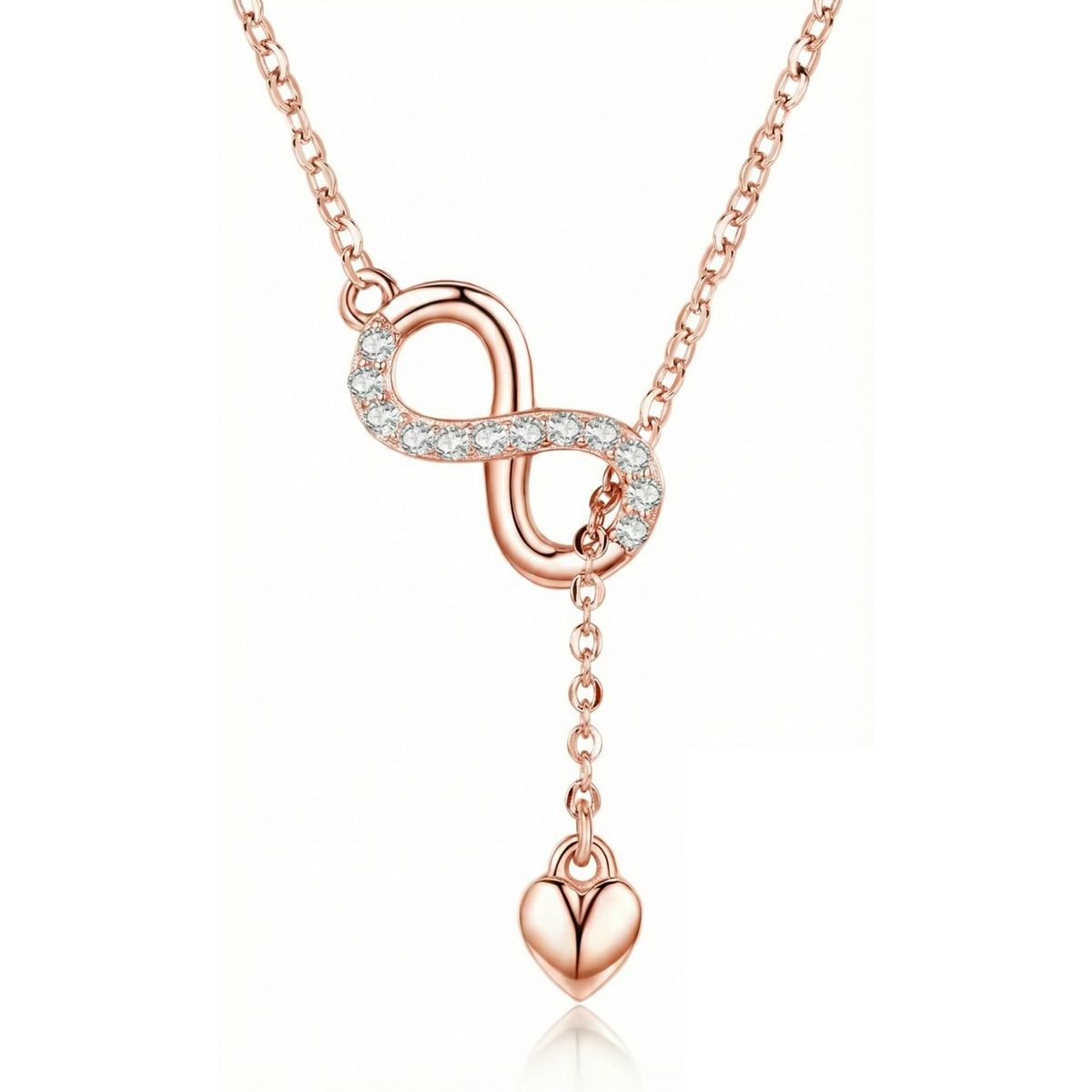 TODOJOYAS - Collar Plata 925 Infinito y Corazón Dorado