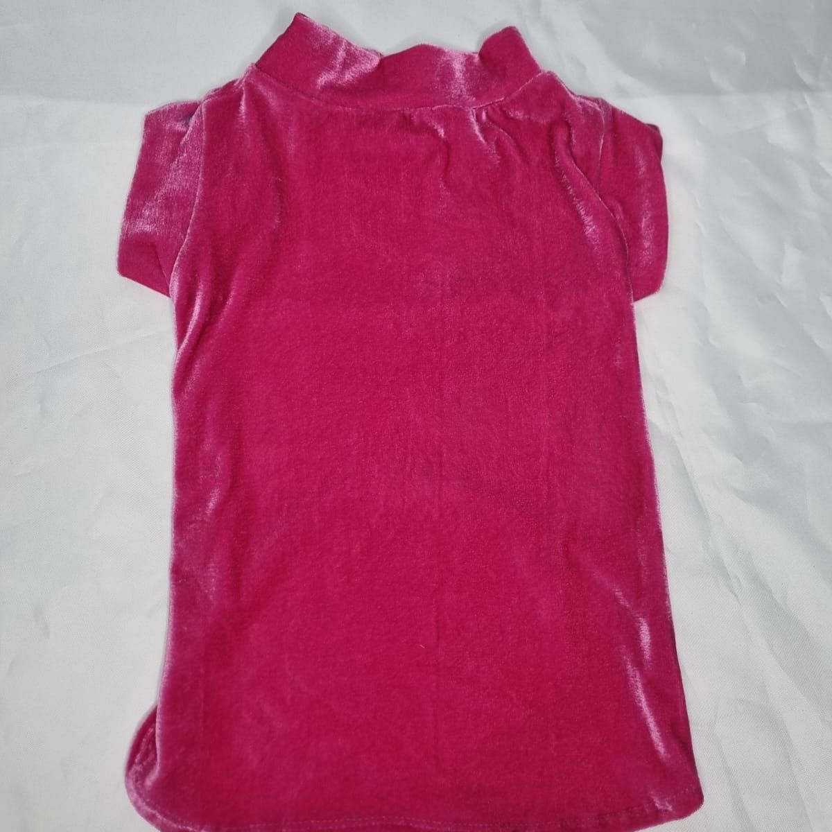 EL MUNDO DE EMMA - Polera mascota fucsia terciopelo talla L