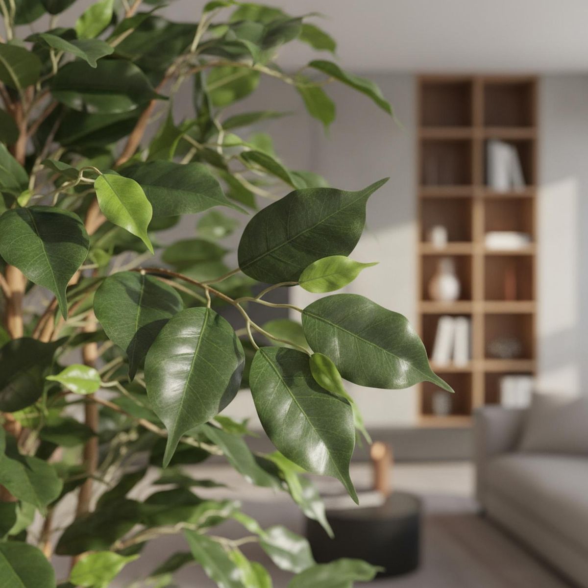 ARBUSTO REAL - Planta Artificial Ficus Premium 120 Cm. / Arbusto Real Verde 120 Cm.