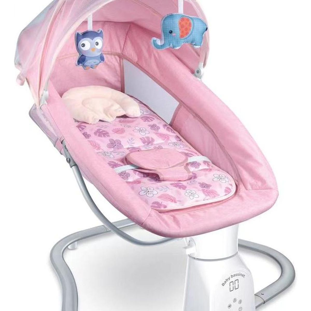 JAGIMA - Cuna Bebe Mecedor Eléctrico 3 En 1 Música Silla Mecedora - Rosa