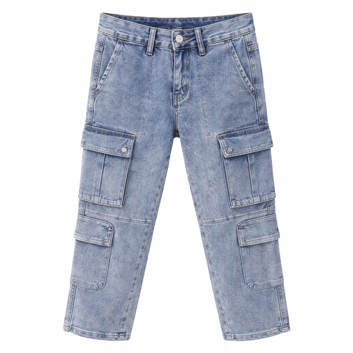 KIBOU - Pantalon Jeans Niño Cargo Urbano Con Bolsillos Funcionales