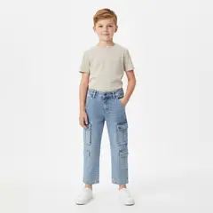 KIBOU - Pantalon Jeans Niño Cargo Urbano Con Bolsillos Funcionales
