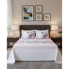 GENERICO - JUEGO DE SABANAS 500 HILOS PLAZA Y MEDIA A4