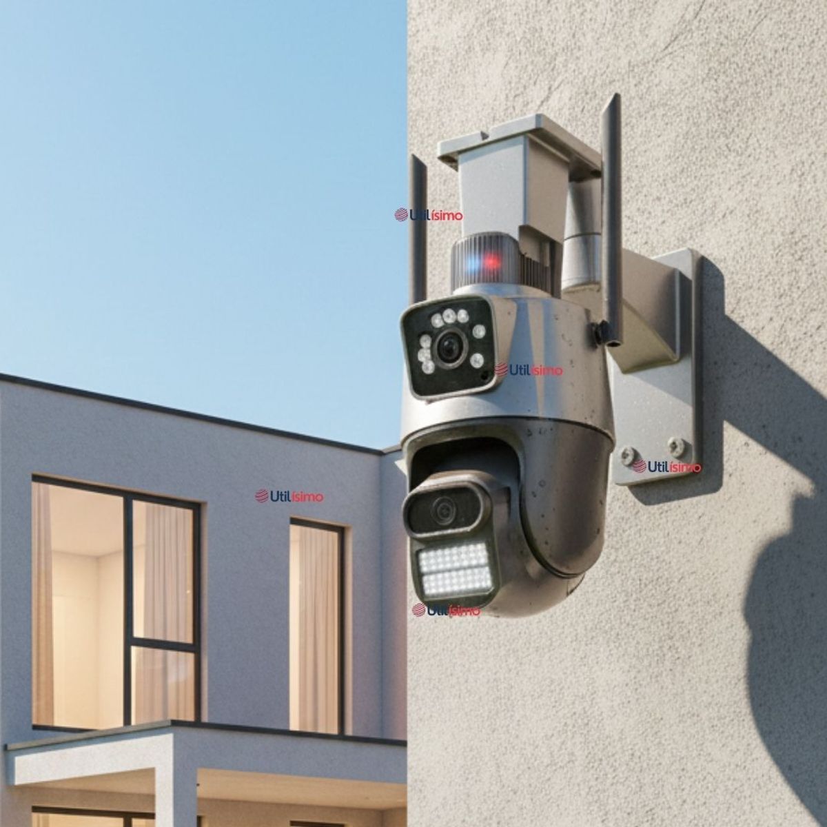 LINE - Cámara De Seguridad Exterior Wifi Doble Lente Full HD Con Alarma Seguimiento HCL