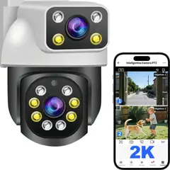 GENERICO - 2K Cámara de Vigilancia de Exteriores Visión Nocturna a Todo Color Conversación Bidireccional Seguimiento BELUG