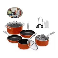 MOVI - BATERIA DE COCINA 11 PIEZAS, PARA TODO TIPO DE COCINAS, INDUCCION, ELECTRICA Y GAS