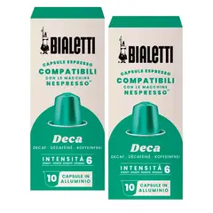 BIALETTI - Capsulas Descafeinado Compatible Nespresso 2x10unds