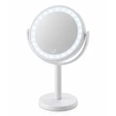IRM - Espejo Maquillaje Con Luz Led 360 Base De Mesa Color Blanco