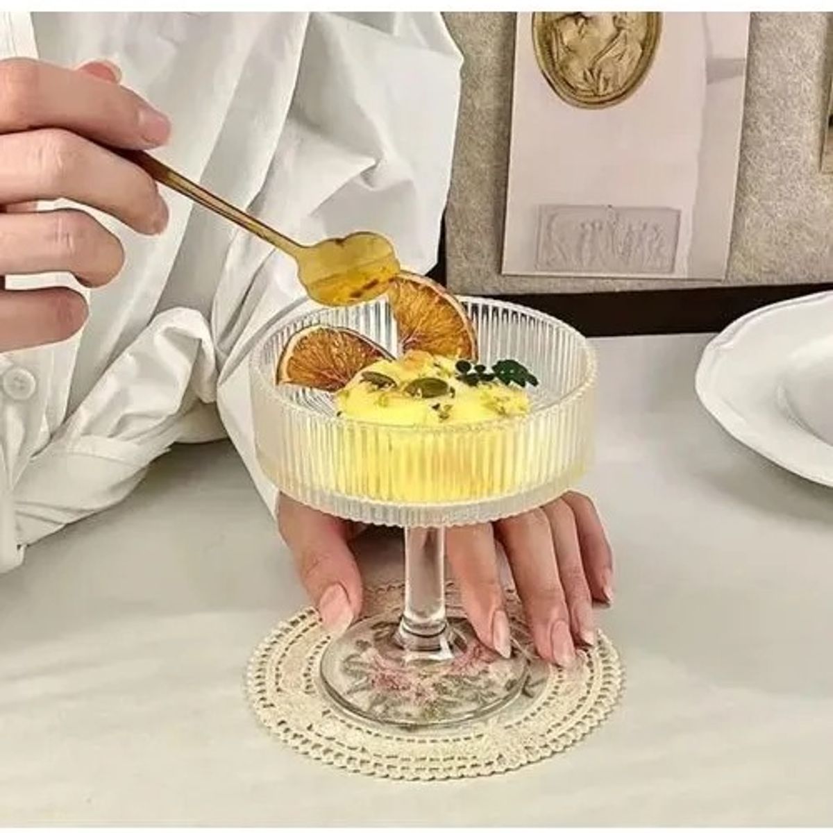 GENERICO - Set 2 Copas Helado Postres Copa De Vidrio Copas Postres